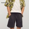 MANGO GREY JOGGER COTTON BERMUDA SHORTS - Peekaboo