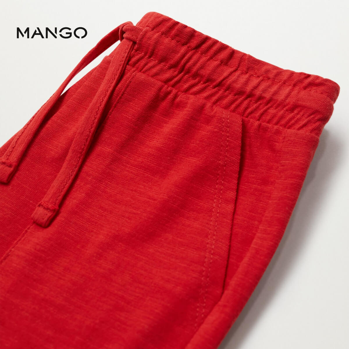 MANGO Red Jogger Cotton Bermuda Shorts - Peekaboo