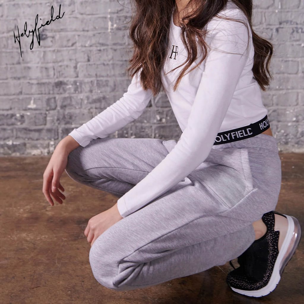 HOLYFIELD MEDIUM GREY GIRLS CUFFED TAPERED JOGGER Peekaboo