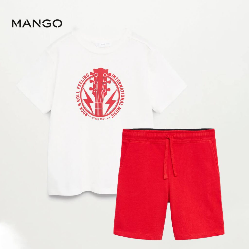 MANGO Red Jogger Cotton Bermuda Shorts - Peekaboo