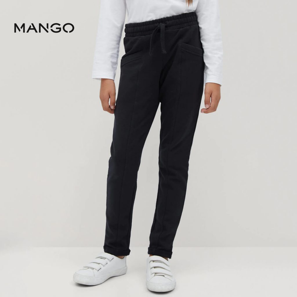 Mango straight leg trouser in black  ASOS
