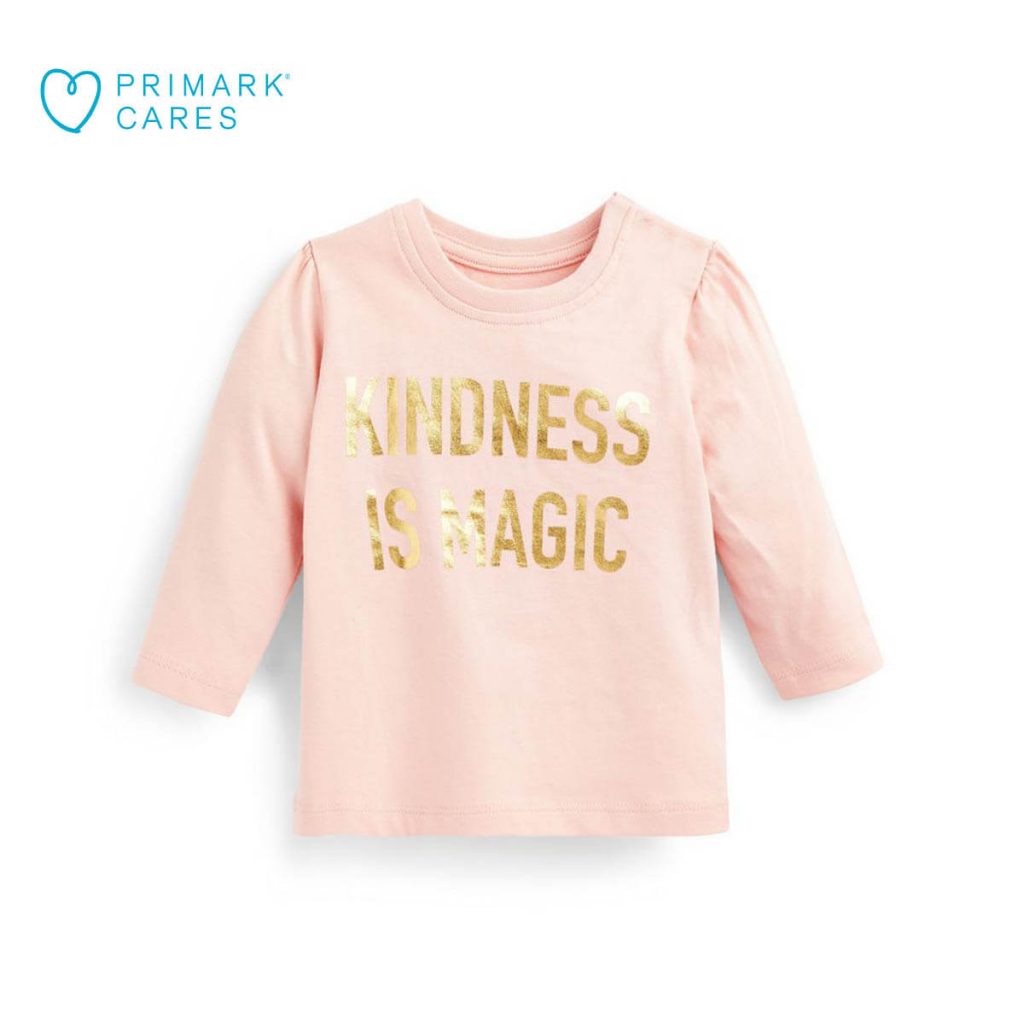 PRIMARK PINK GIRLS KINDNESS IS MAGIC LONG SLEEVE T-SHIRT - Peekaboo