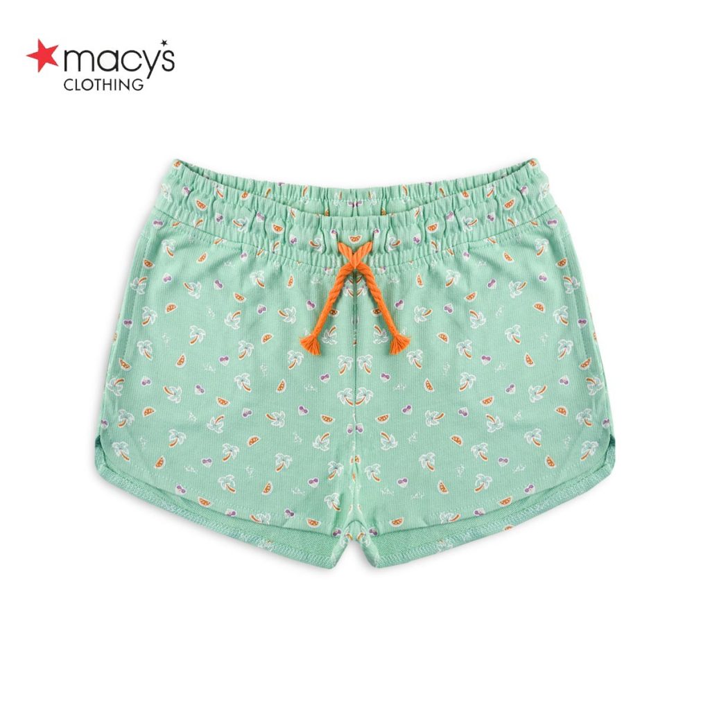 MACYS LIGHT GREEN FRUITS PRINTED GIRLS SHORTS