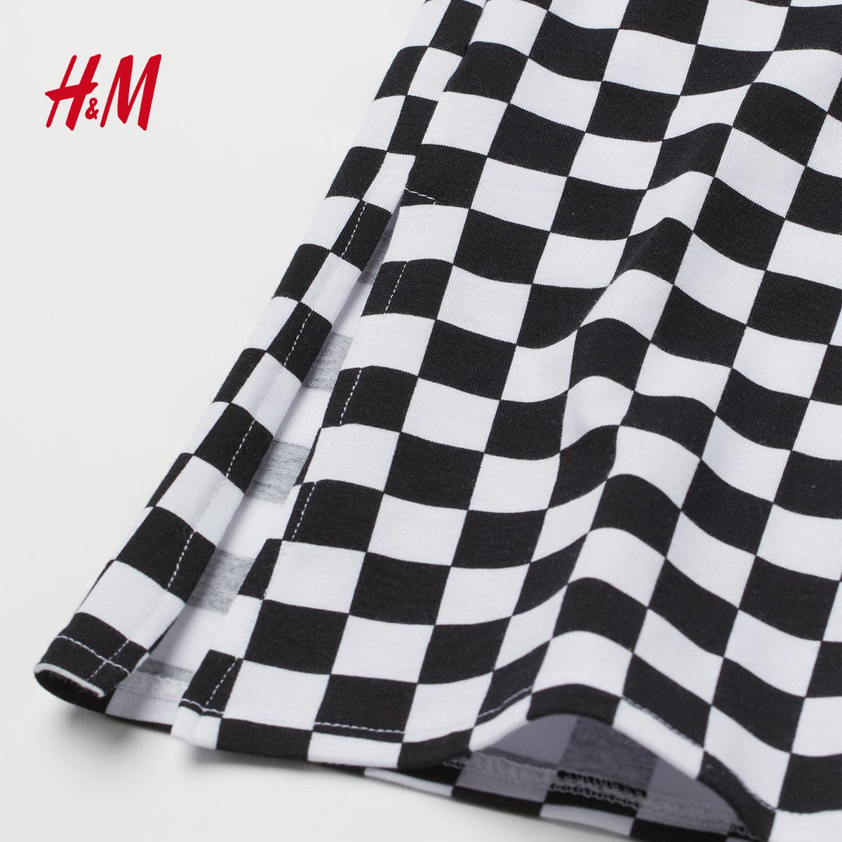 H&M Black & White Checked Leggings - Peekaboo