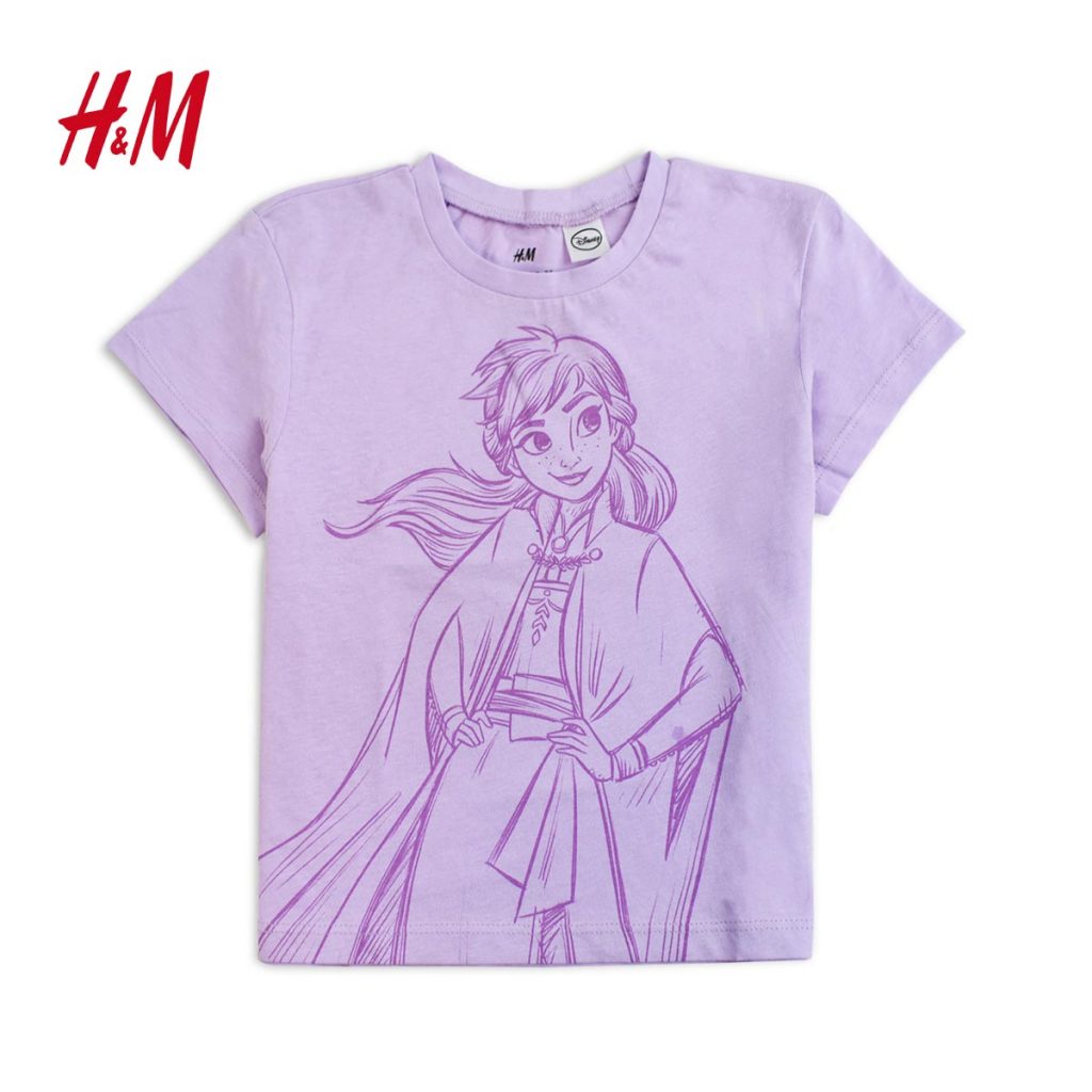 H M LIGHT PURPLE FROZEN ELSA T SHIRT Peekaboo