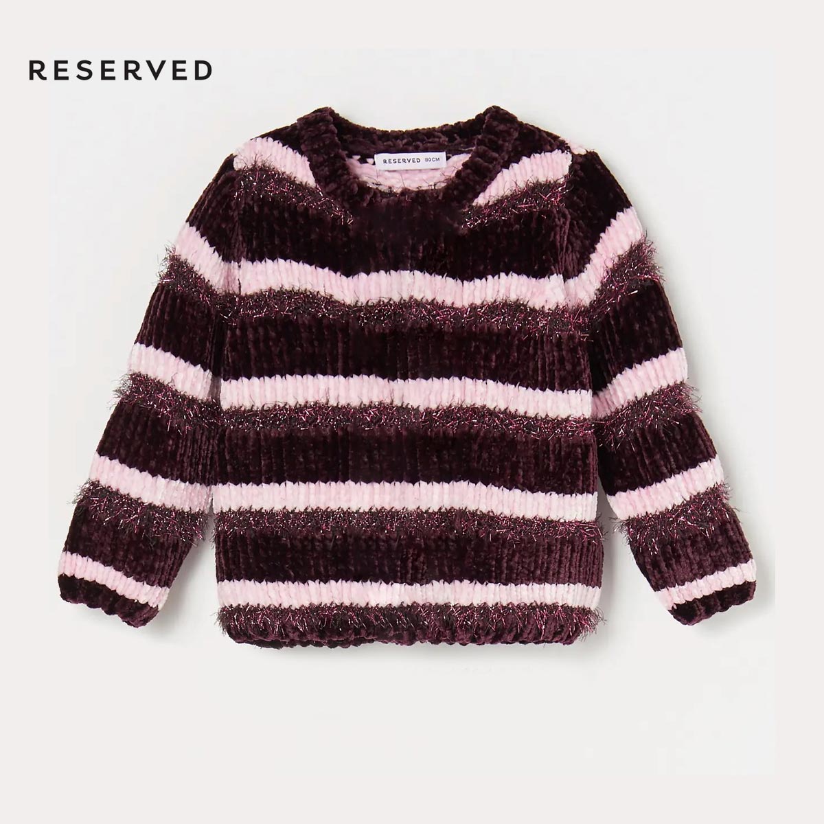 RESERVED PURPLE STRIPED GIRLS CROP STYLE SWEATER